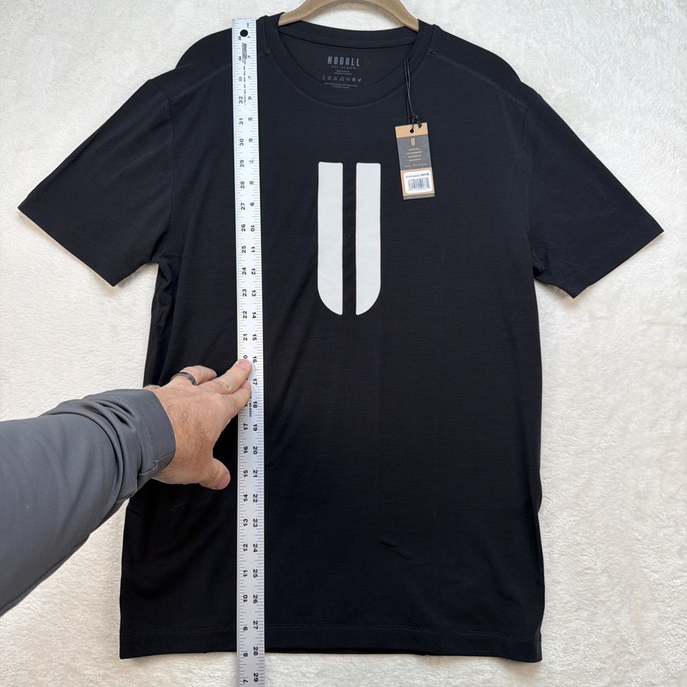 NOBULL Performance Training T Shirt Men's Medium Black Logo Workout Gym Tee - Picture 5 of 8